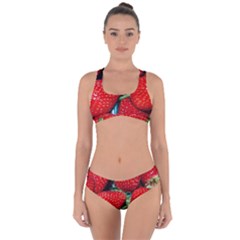 Strawberries 3 Criss Cross Bikini Set by trendistuff