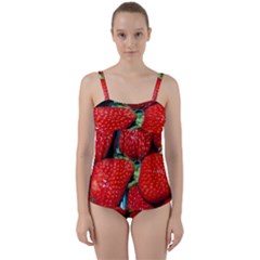 Strawberries 3 Twist Front Tankini Set by trendistuff