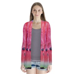 Watermelon 1 Drape Collar Cardigan by trendistuff