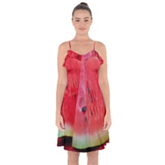 Watermelon 1 Ruffle Detail Chiffon Dress by trendistuff