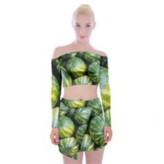 Watermelon 2 Off Shoulder Top With Mini Skirt Set by trendistuff