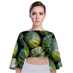 Watermelon 2 Tie Back Butterfly Sleeve Chiffon Top