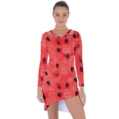 Watermelon 3 Asymmetric Cut-out Shift Dress by trendistuff