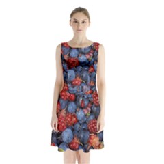 Wild Berries 1 Sleeveless Waist Tie Chiffon Dress by trendistuff