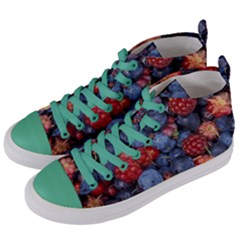 Wild Berries 1 Women s Mid-top Canvas Sneakers by trendistuff