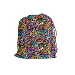 Artwork By Patrick-colorful-8 Drawstring Pouches (large)  by ArtworkByPatrick