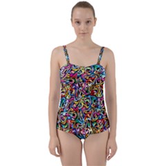 Artwork By Patrick-colorful-8 Twist Front Tankini Set by ArtworkByPatrick