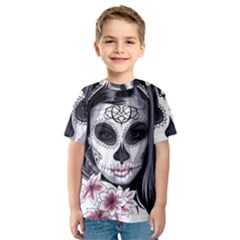 Day Of The Dead Sugar Skull Kids  Sport Mesh Tee