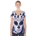 Day of the Dead Sugar Skull Short Sleeve Front Detail Top View1