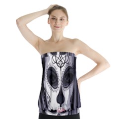 Day Of The Dead Sugar Skull Strapless Top by StarvingArtisan