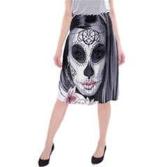 Day Of The Dead Sugar Skull Midi Beach Skirt by StarvingArtisan