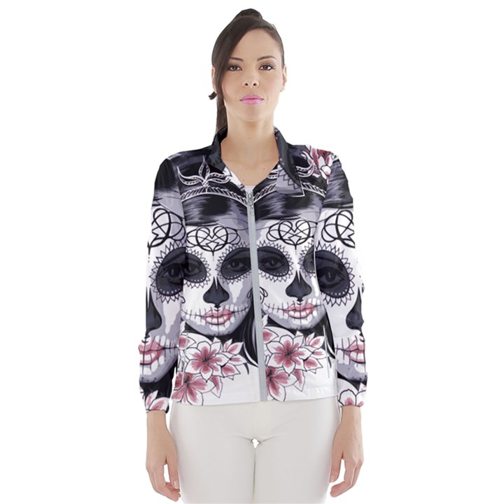 Day of the Dead Sugar Skull Wind Breaker (Women)