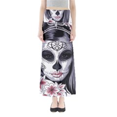 Day Of The Dead Sugar Skull Full Length Maxi Skirt by StarvingArtisan