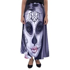 Day Of The Dead Sugar Skull Flared Maxi Skirt by StarvingArtisan