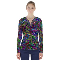 Artwork By Patrick-colorful-9 V-neck Long Sleeve Top