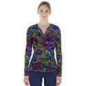 ARTWORK BY PATRICK-COLORFUL-9 V-Neck Long Sleeve Top View1