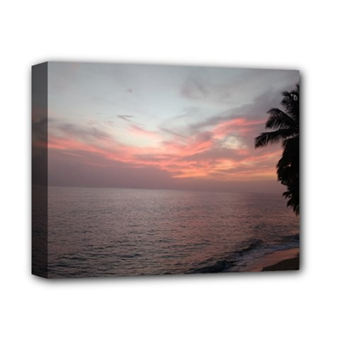 Red Sunset Rincon Puerto Rico Deluxe Canvas 14  X 11  by StarvingArtisan