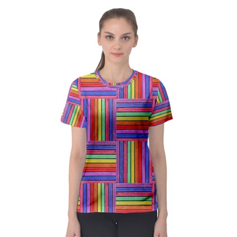 Artwork By Patrick-squares Women s Sport Mesh Tee by ArtworkByPatrick