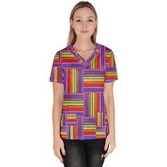 Artwork By Patrick-squares Scrub Top by ArtworkByPatrick