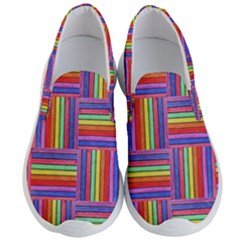 Artwork By Patrick-squares Men s Lightweight Slip Ons