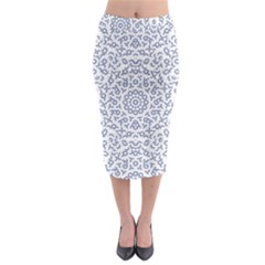 Radial Mandala Ornate Pattern Midi Pencil Skirt by dflcprints