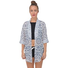 Radial Mandala Ornate Pattern Open Front Chiffon Kimono by dflcprints