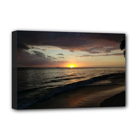 Sunset On Rincon Puerto Rico Deluxe Canvas 18  X 12   by StarvingArtisan