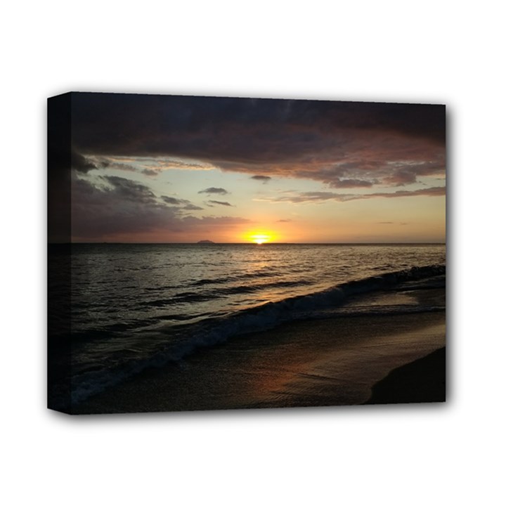 Sunset On Rincon Puerto Rico Deluxe Canvas 14  x 11 