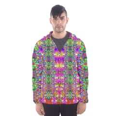 Flower Wall With Wonderful Colors And Bloom Hooded Wind Breaker (men) by pepitasart