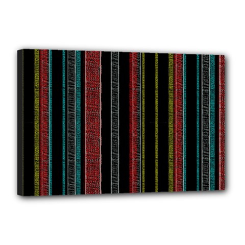 Multicolored Dark Stripes Pattern Canvas 18  X 12  by dflcprints