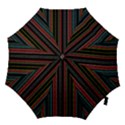 Multicolored Dark Stripes Pattern Hook Handle Umbrellas (Medium) View1