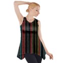 Multicolored Dark Stripes Pattern Side Drop Tank Tunic View1