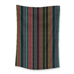 Multicolored Dark Stripes Pattern Small Tapestry by dflcprints