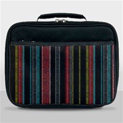 Multicolored Dark Stripes Pattern Lunch Bag