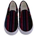 Multicolored Dark Stripes Pattern Kids  Canvas Slip Ons View1