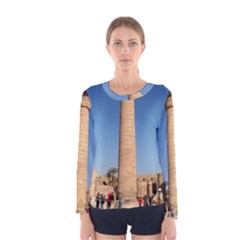 Temple Of Karnak Luxor Egypt  Women s Long Sleeve Tee