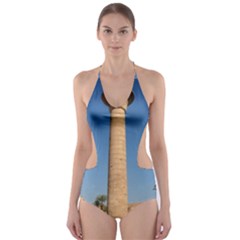 Temple Of Karnak Luxor Egypt  Cut-out One Piece Swimsuit by StarvingArtisan