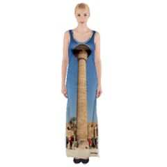 Temple Of Karnak Luxor Egypt  Maxi Thigh Split Dress by StarvingArtisan