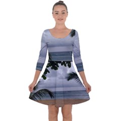 Through The Trees  Quarter Sleeve Skater Dress