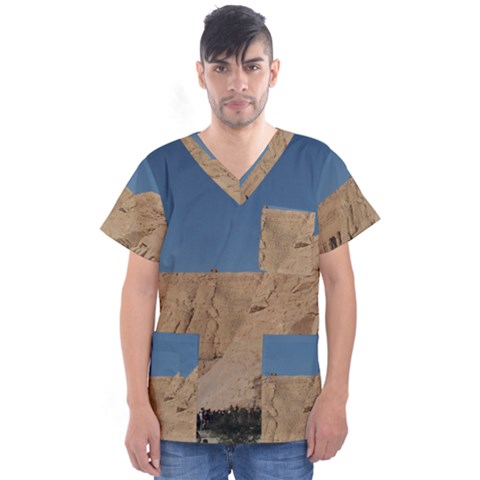 Abu Simble  Men s V-neck Scrub Top by StarvingArtisan