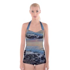 Aquadillia Puerto Rico  Boyleg Halter Swimsuit 