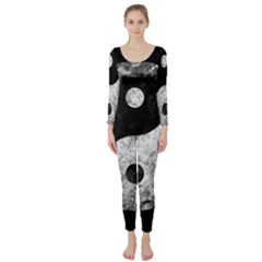 Grunge Yin Yang Long Sleeve Catsuit by Valentinaart