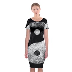 Grunge Yin Yang Classic Short Sleeve Midi Dress by Valentinaart