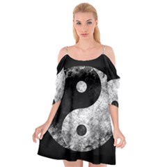 Grunge Yin Yang Cutout Spaghetti Strap Chiffon Dress by Valentinaart