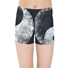 Grunge Yin Yang Kids Sports Shorts by Valentinaart