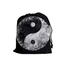 Grunge Yin Yang Drawstring Pouches (large)  by Valentinaart