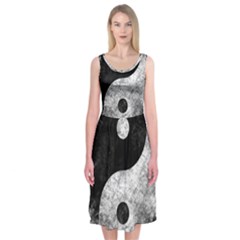 Grunge Yin Yang Midi Sleeveless Dress by Valentinaart