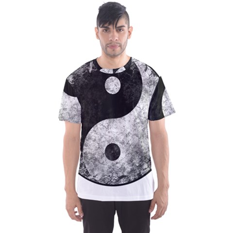 Grunge Yin Yang Men s Sports Mesh Tee by Valentinaart