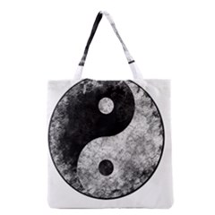 Grunge Yin Yang Grocery Tote Bag by Valentinaart