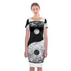 Grunge Yin Yang Classic Short Sleeve Midi Dress by Valentinaart